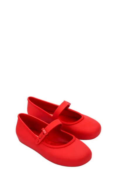 Mini Melissa Kids' Soft Ballerina Mary Jane Flat In Red
