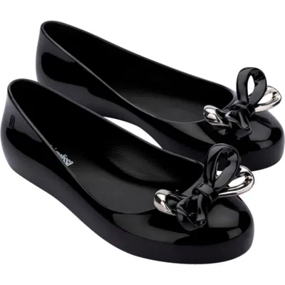 Mini Melissa Kids' Sweet Love Glam Flat In Black