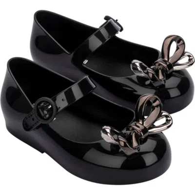 Mini Melissa Kids' Sweet Love Glam Mary Jane Flat In Black