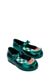 Mini Melissa Kids' Sweet Love Picnic Mary Jane Flat In Green