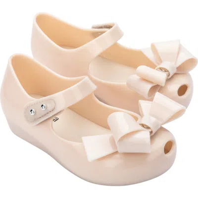 Mini Melissa Kids' Ultragirl Classy Bow Mary Jane Flat In Neutral