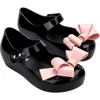 Mini Melissa Kids' Ultragirl Classy Bow Mary Jane Flat In Black