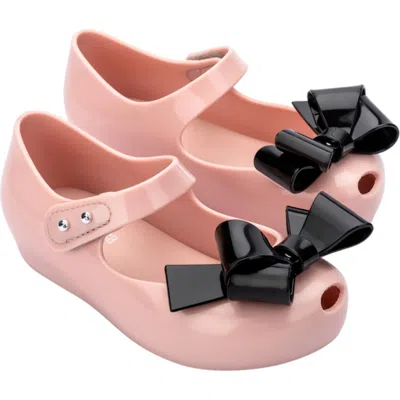 Mini Melissa Kids' Ultragirl Classy Bow Mary Jane Flat In Pink