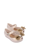 Mini Melissa Kids' Ultragirl Sweet X Mary Jane Flat In Beige/gold