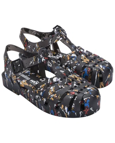 Mini Melissa Kids' Mini Poss Print + Mickey & Friends Sandal In Black