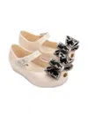 Mini Melissa Mini Ultragirl Classic Bow Strap Ballerinas In Neutral