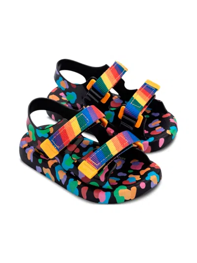 Mini Melissa Mix Baby Sandals In 黑色