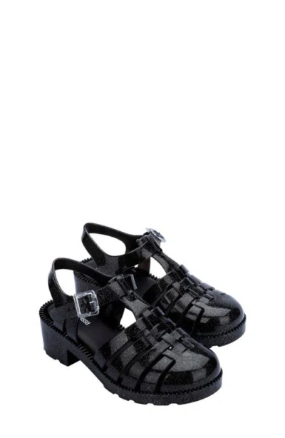 Mini Melissa Kids'  Posession Jelly Fisherman Sandal In Black