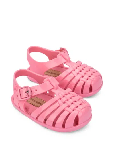 Mini Melissa Babies' Possession Caged Buckle-fastening Sandals In Pink