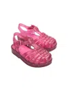 Mini Melissa Girls Possession Shiny Glitter Sandals In Pink