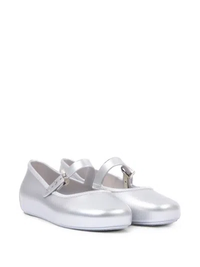 Mini Melissa Kids' Soft Ballerina Buckle-fastening Ballet Flats In Silver