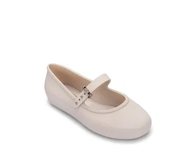 Mini Melissa Soft Ballerina Mary Jane Flat Kids' In Beige