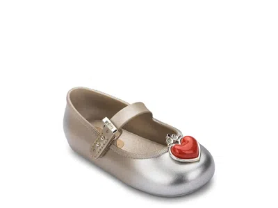 Mini Melissa Soft Ballerina Princess Mary Jane Flat Kids' In Gold Metallic