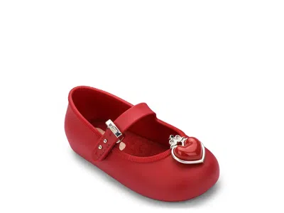 Mini Melissa Soft Ballerina Princess Mary Jane Flat Kids' In Red