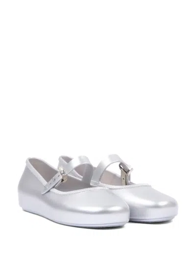 Mini Melissa Kids' Soft Ballerina Touch-strap Ballet Flats In Silver