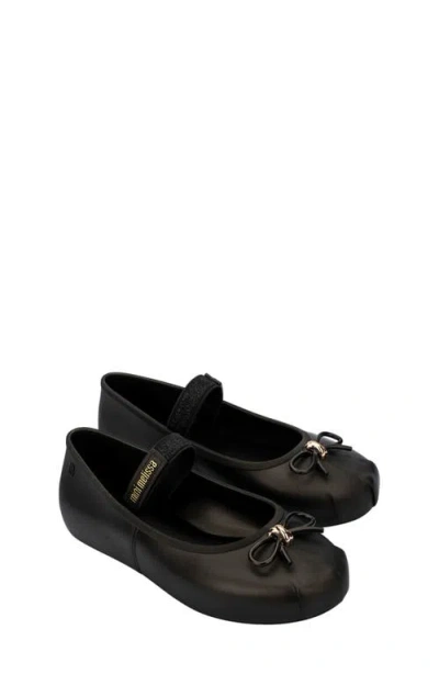 Mini Melissa Kids'  Sophie Mary Jane Ballet Flat In Metallic Black