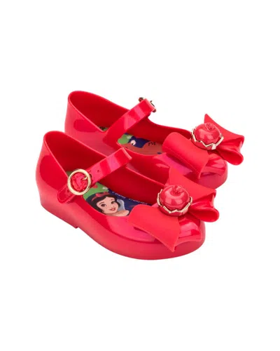 Mini Melissa Sweet Love + Snow White Baby Ballerina Flat In Red