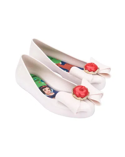 Mini Melissa Sweet Love Snow White Kids Ballerina Flat In Metallic
