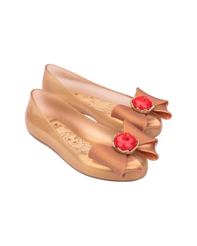 Mini Melissa Sweet Love + Snow White Kids Ballerina Flat In Brown
