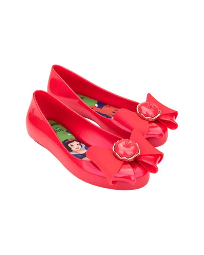 Mini Melissa Sweet Love + Snow White Kids Ballerina Flat In Red