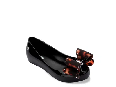 Mini Melissa Ultragirl Classic Bow Jelly Flat Kids' In Black