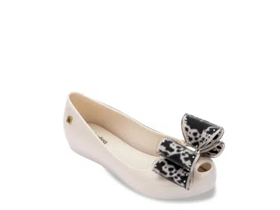 Mini Melissa Ultragirl Classic Bow Jelly Flat Kids' In Taupe