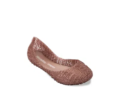 Mini Melissa X Campana Brothers Papel Jelly Flat Kids' In Pink Beige/rose Gold