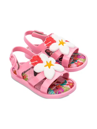 Mini Melissa Babies' X Disney Colorland Moana Sandals In Pink