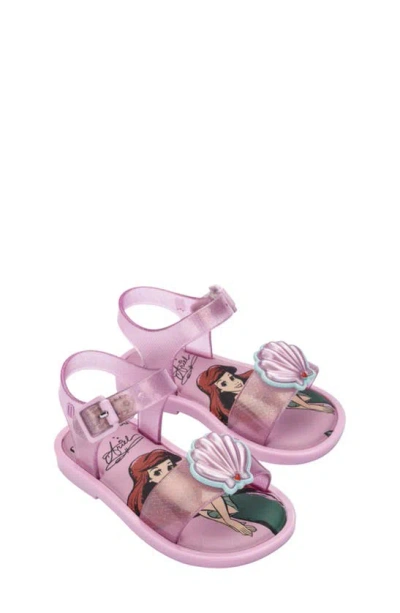 Mini Melissa Kids' X Disney Water Resistant Jelly Sandal In Pink Glitt