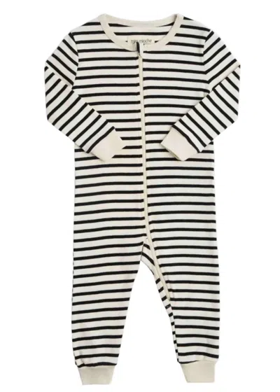 Mini Mioche Kids Dreamy Sleeper Romper In Natural Stripe In Multi