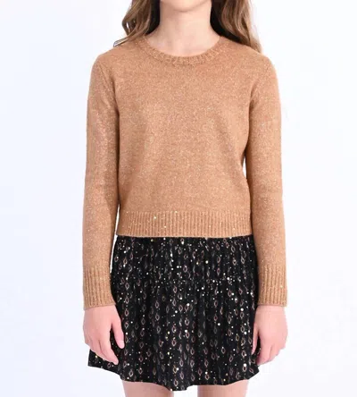 Mini Molly Knit Sweater In Camel In Brown