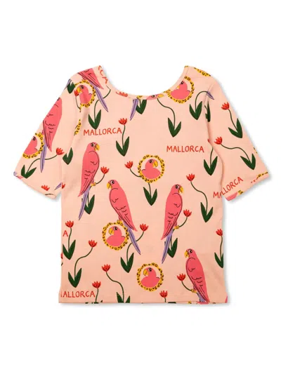 Mini Rodini Kids' Abstract-pattern Cotton T-shirt In Pink