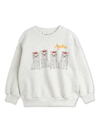 Mini Rodini Kids' Agatha Dogs Sweatshirt In Grey