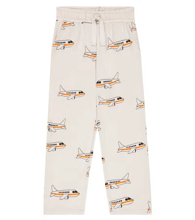 Mini Rodini Kids' Printed Cotton Pants In Grey
