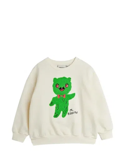 Mini Rodini Babies' Alien Chenille-patch Sweatshirt In Neutrals