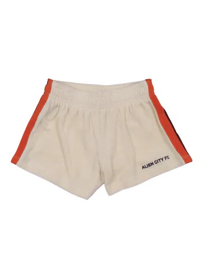 Mini Rodini Alien City Fc Emb Terry Sweatshorts In Neutral