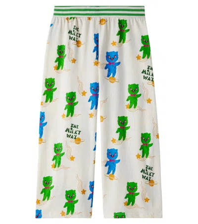 Mini Rodini Kids' Alien Cotton Jersey Sweatpants In White