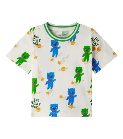 Mini Rodini Kids' Alien Cotton Jersey T-shirt In White
