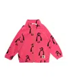 Mini Rodini Penguin Fleece Jacket In Red