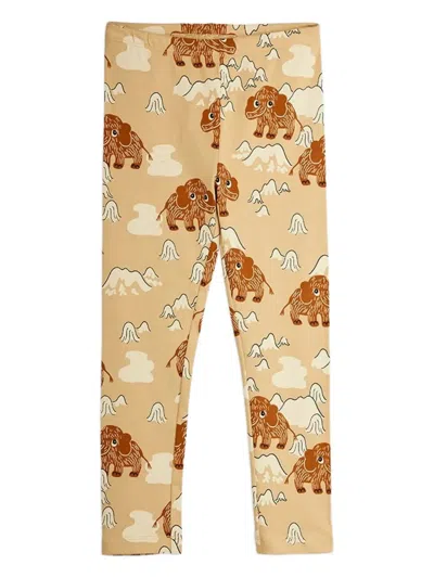 Mini Rodini Kids' Animal-print Leggings In Neutral