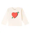 Mini Rodini Arrowed Heart Printed Cotton Jersey Hoodie In Offwhite