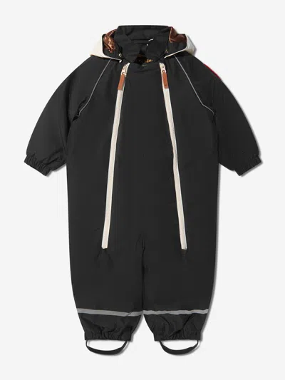 Mini Rodini Baby Black Alaska Panda Snowsuit