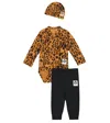 Mini Rodini Baby Body, Leggings And Hat Set In Multi