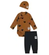 Mini Rodini Baby Body, Leggings And Hat Set In Multi
