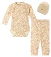 Mini Rodini Baby Bodysuit, Leggings, And Beanie Set