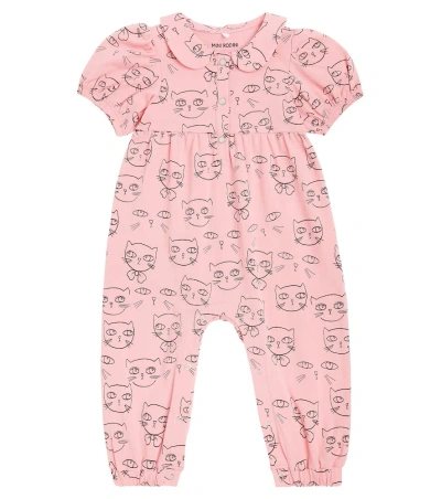 Mini Rodini Baby Cathlethes Cotton-blend Onesie In Pink