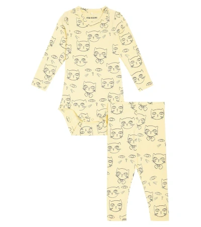 Mini Rodini Baby Cathlethes Playsuit And Pants Set In Yellow
