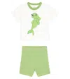 MINI RODINI BABY DOLPHIN T-SHIRT AND SHORTS SET