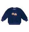 Mini Rodini Baby Embroidered Cotton Terry Sweatshirt In Blue