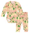 Mini Rodini Baby Floral Bodysuit And Pants Set In Yellow